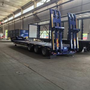 3 Axles 60tons Lowbed Trailer Truck