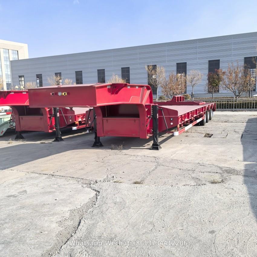 3 Axles 80 Tons Excavator Lowboy Trailer