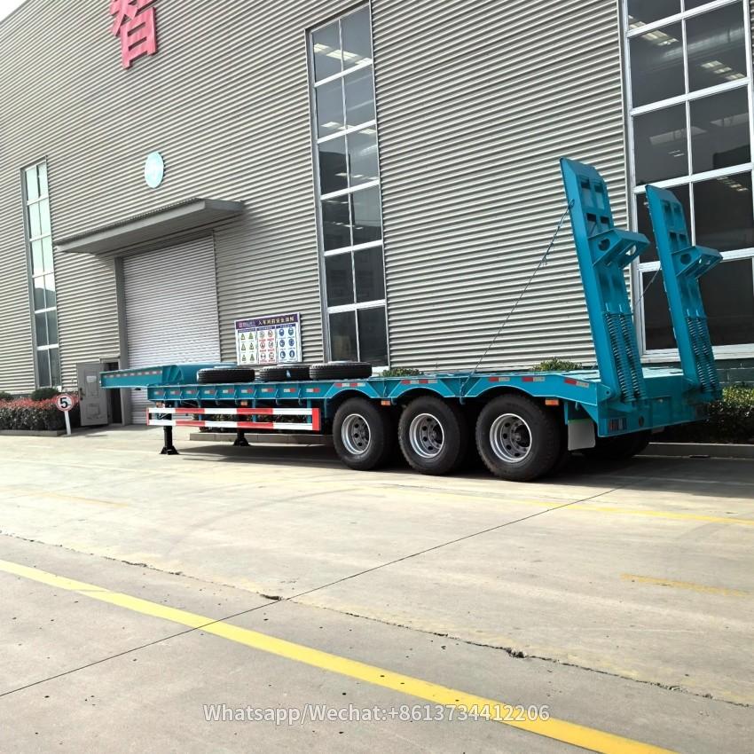 3 Axles 80 Tons Low Bed Truck Trailer