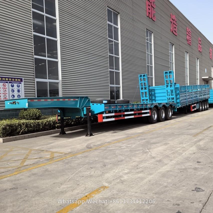3 Axles 80 Tons Low Bed Truck Trailer