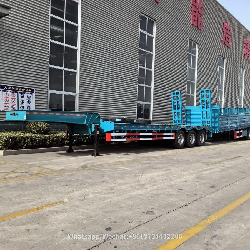 3 Axles 80 Tons Low Bed Truck Trailer