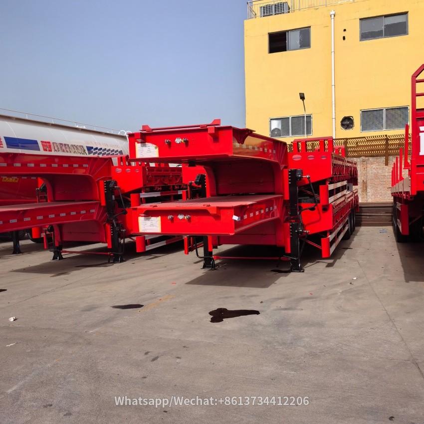 3 Axles 80 Tons Lowbed Semi Trailer