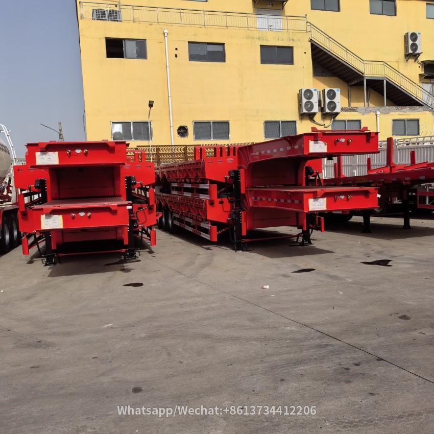 3 Axles 80 Tons Lowbed Semi Trailer