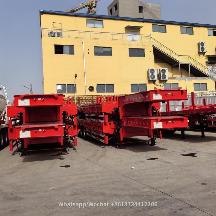 3 Axles 80 Tons Lowbed Semi Trailer