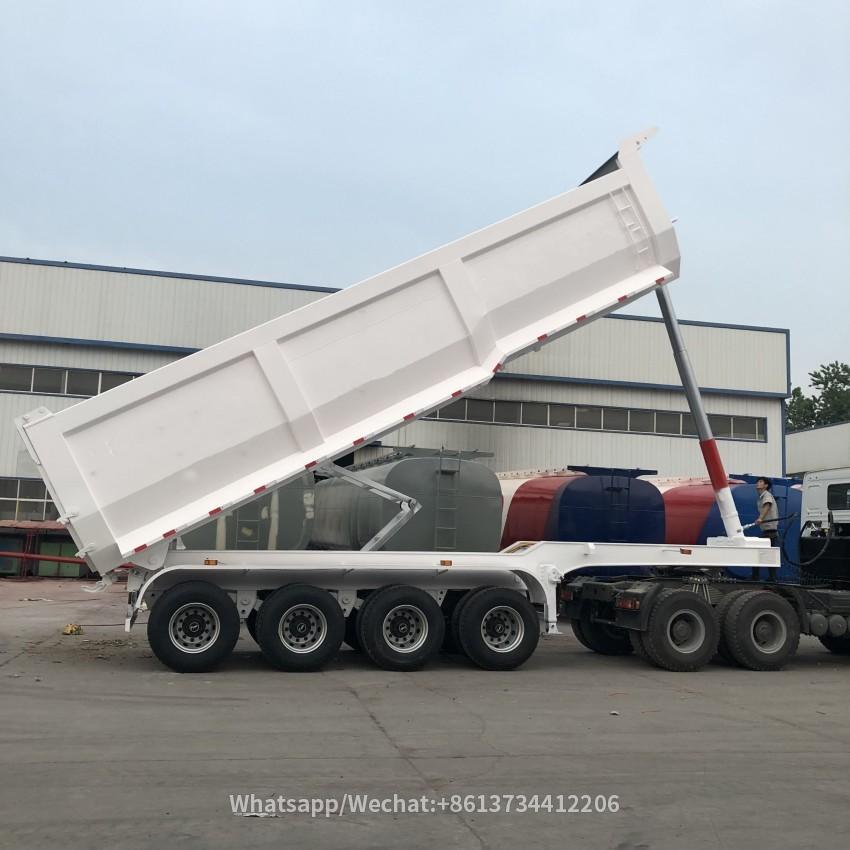 4 Axles 80tons Hydraulic Dump Trailer