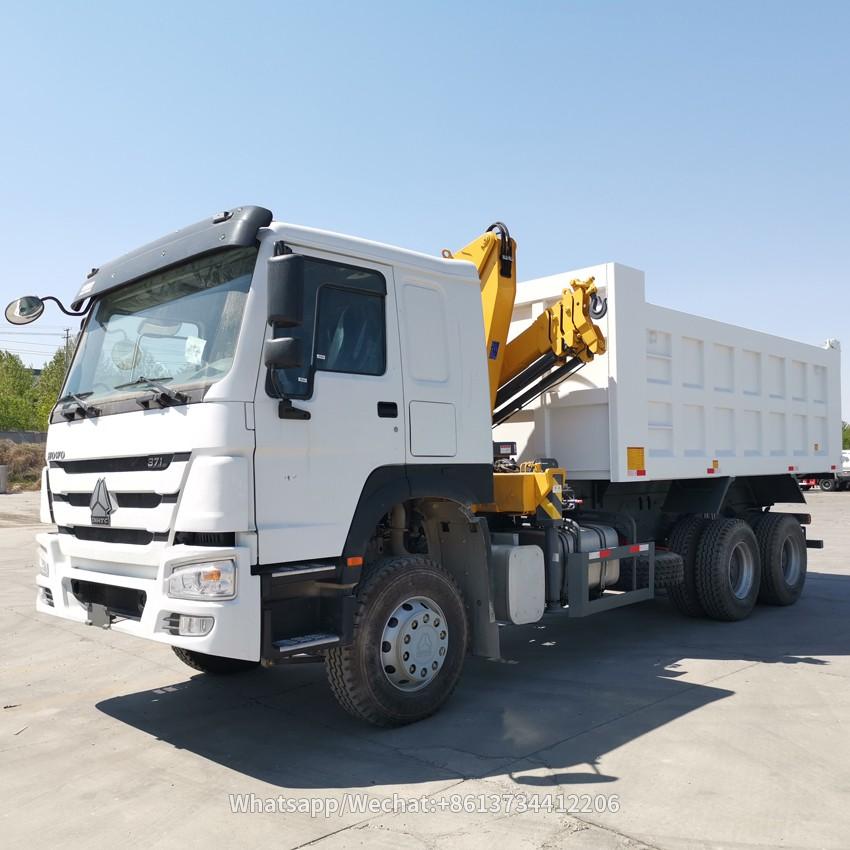 Sinotruk Sinotruk Howo 371 6X4 dump truck with crane with crane