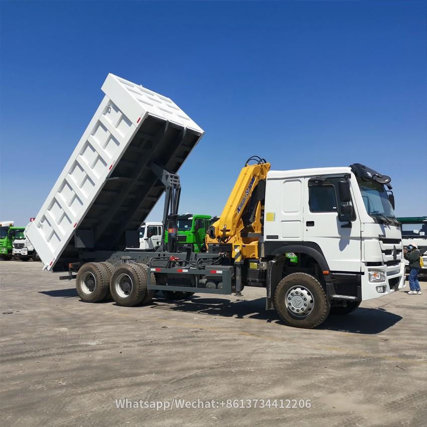 Sinotruk Sinotruk Howo 371 6X4 dump truck with crane with crane