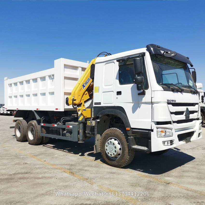 Sinotruk Sinotruk Howo 371 6X4 dump truck with crane with crane