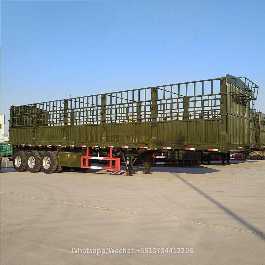 Tri Axles 40 Tons Drop Side Cargo Trailer